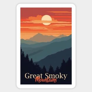 Great Smoky Mountains national park vintage travel poster Sticker